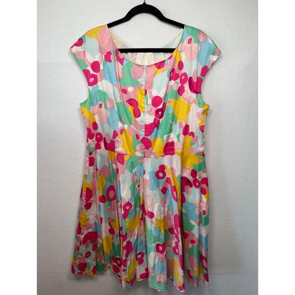 Boden Flowershow Fit & Flare Cap sleeve Dress, US 16 - Picture 2 of 5